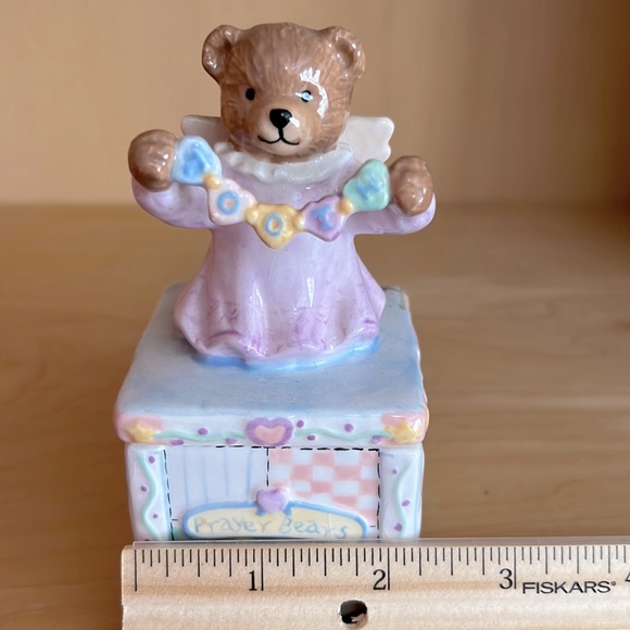 Vintage Tooth Box Prayer Bear RR Roman Inc. Angel Bear Unique Rare BABY Nursery - Picture 4 of 14